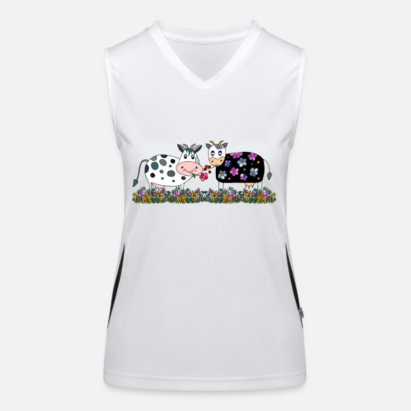 Kühe Funktionelles Kontrast-Tank Top für Frauen