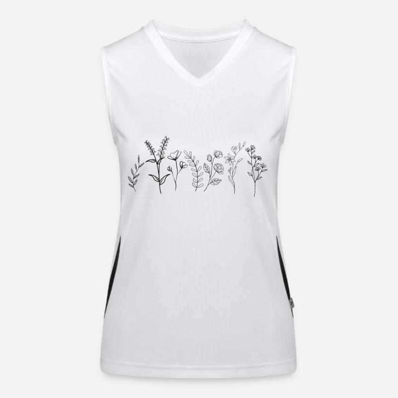 Wildblumen Funktionelles Kontrast-Tank Top für Frauen