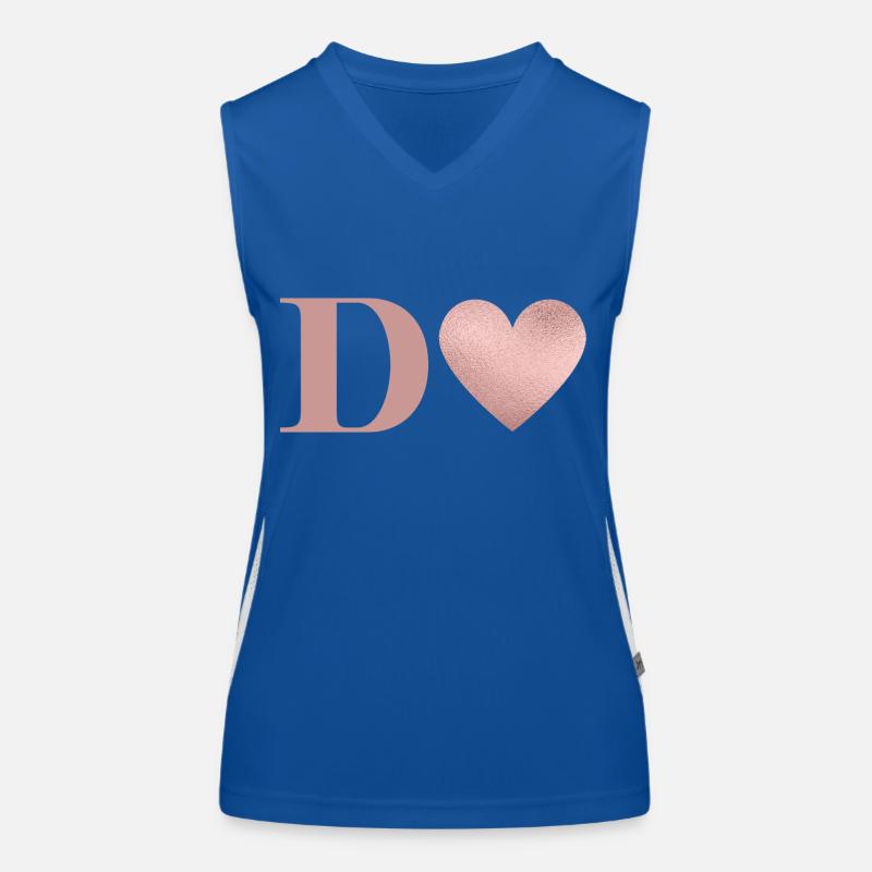 Rose gold heart letter Women's Functional Contrast Tank Top