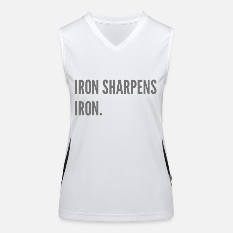 Iron sharpens iron. Women's Functional Contrast Tank Top