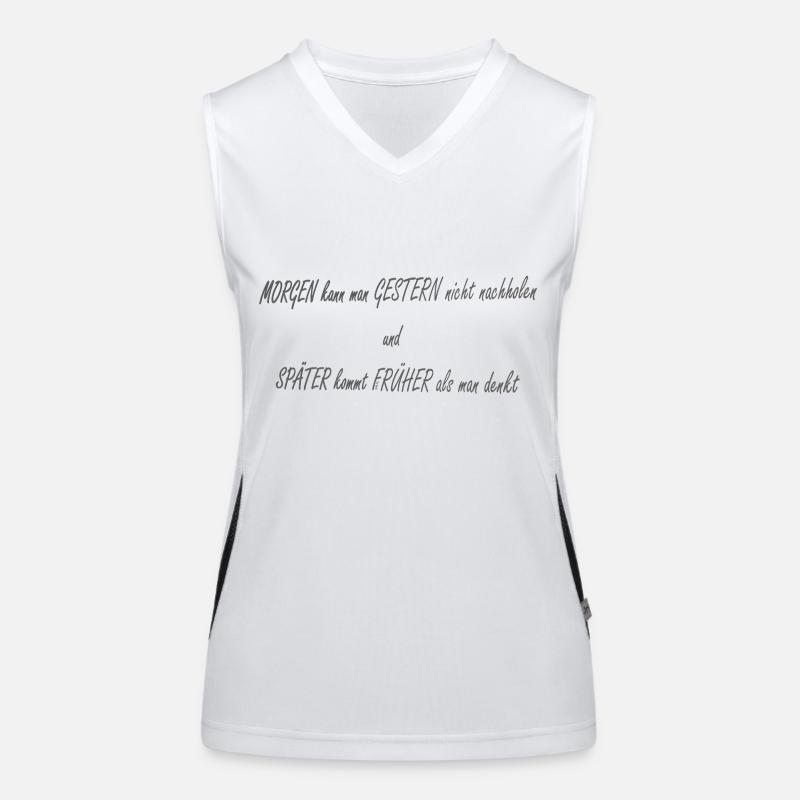 Morgen Gestern Spaeter Frueher2 Funktionelles Kontrast-Tank Top für Frauen