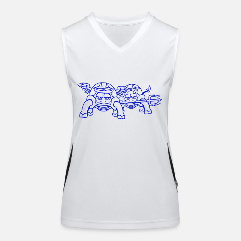 2 Turtles Conscience Team Devil Angel Evil Good Women's Functional Contrast Tank Top