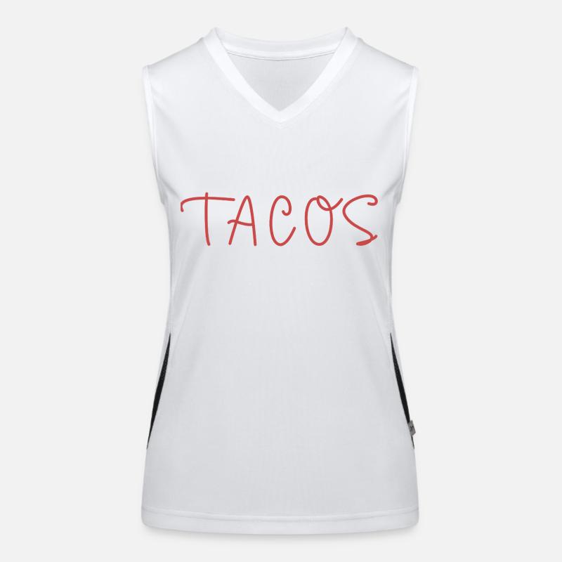Tacos Text Funktionelles Kontrast-Tank Top für Frauen