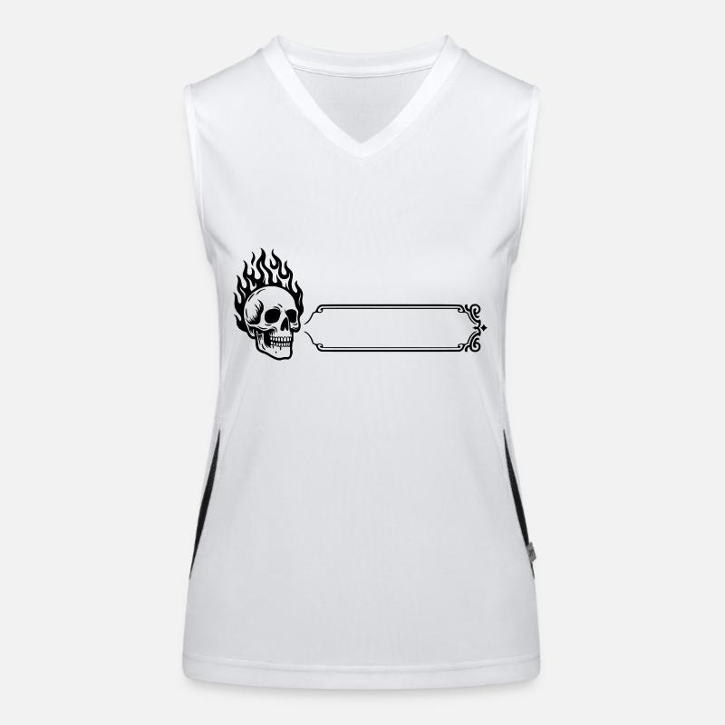 Skull - Cognome, nome Top sportivo da donna in contrasto cromatico