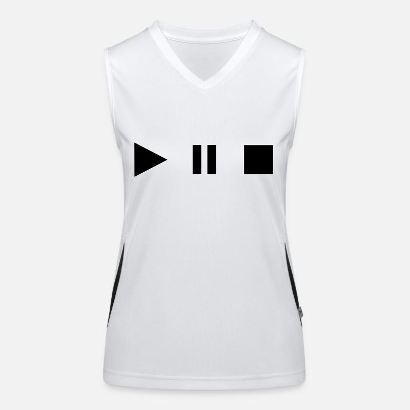 Play Stopp Pause Funktionelles Kontrast-Tank Top für Frauen