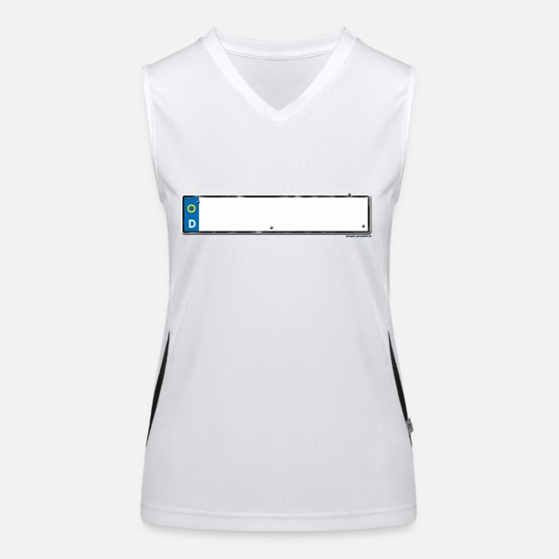 geburtstagnummernschild Funktionelles Kontrast-Tank Top für Frauen