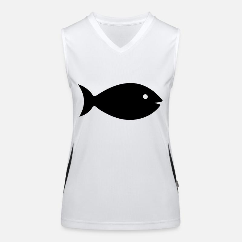 Fish silhouette Funktionelles Kontrast-Tank Top für Frauen