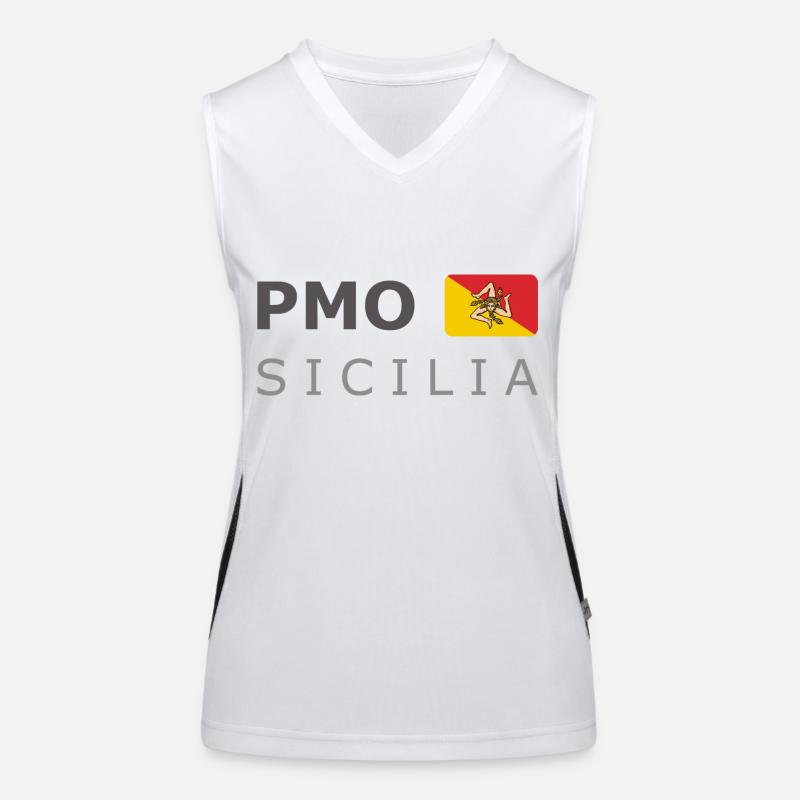 PMO SICILIA dark-lettered 400 dpi Women's Functional Contrast Tank Top