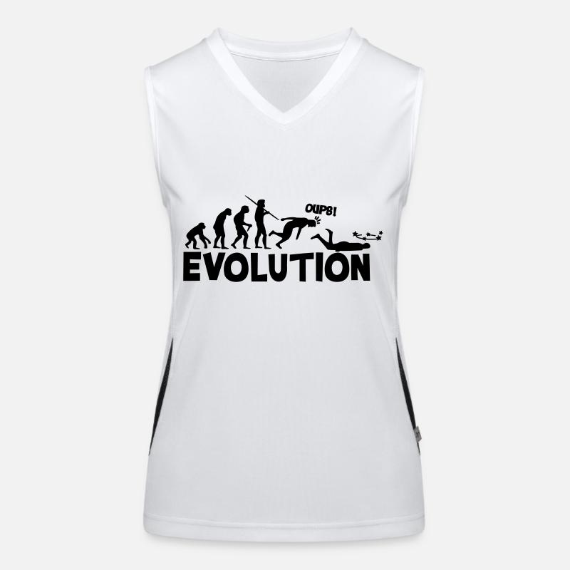 Evolution Humor Funktionelles Kontrast-Tank Top für Frauen
