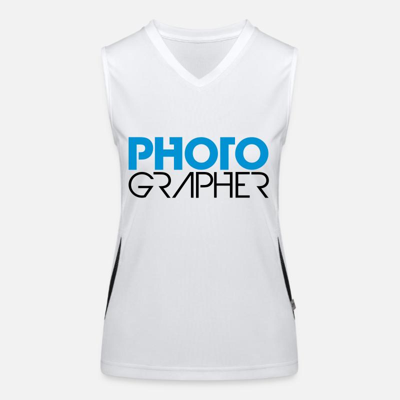 Photographer Cool Logo Design - Women's Functional Contrast Tank Top - white/black