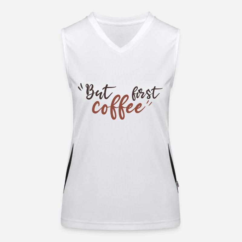 But first coffee black Débardeur respirant contrasté Femme