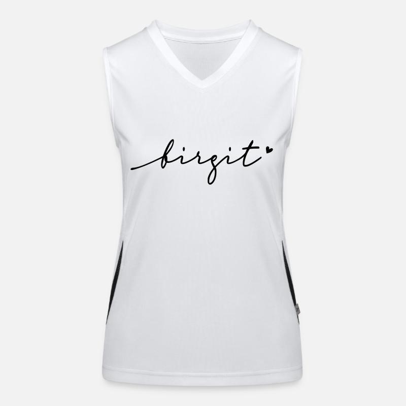 Birgit Schreibschrift Name Funktionelles Kontrast-Tank Top für Frauen
