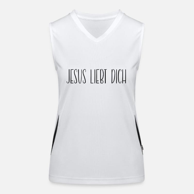 Jesus liebt dich Funktionelles Kontrast-Tank Top für Frauen