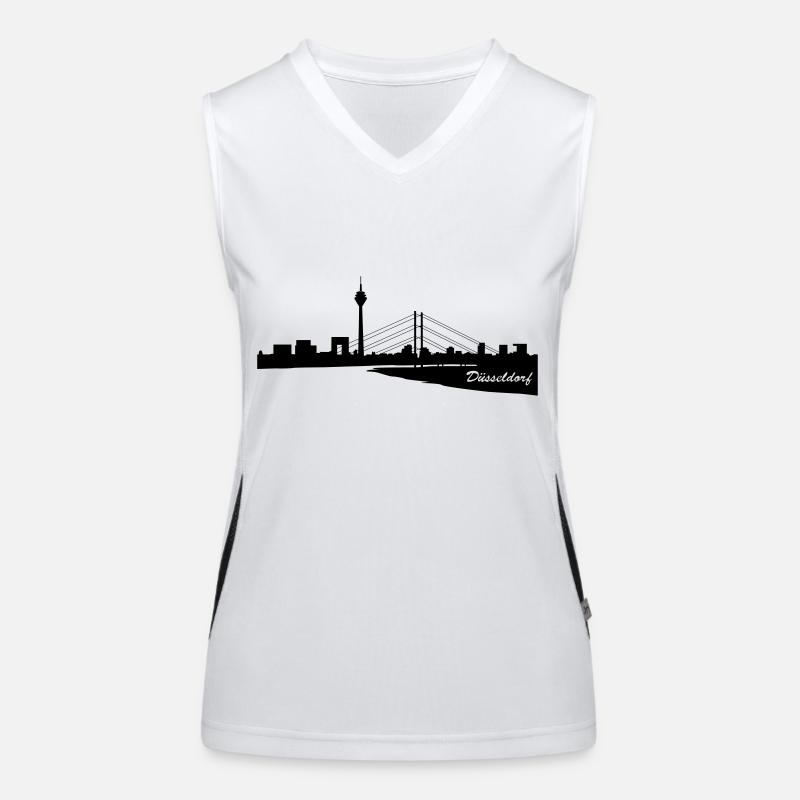 Düsseldorf Skyline 2 Funktionelles Kontrast-Tank Top für Frauen