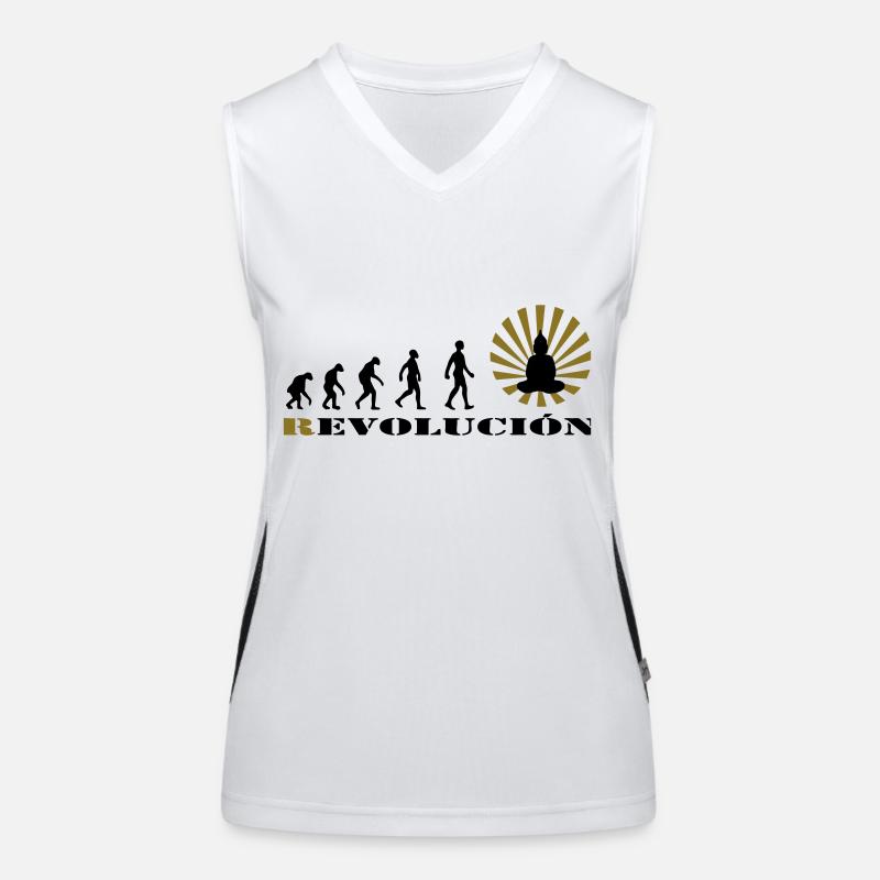 r-evolution, Evolution, darvin, revolution, Buddha Funktionelles Kontrast-Tank Top für Frauen