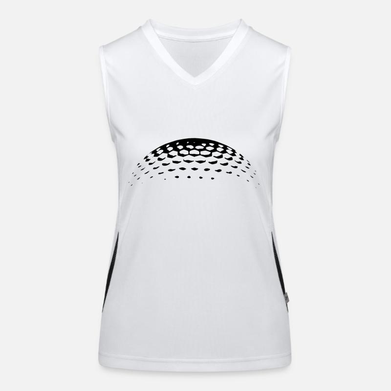 Golfball schwarz Funktionelles Kontrast-Tank Top für Frauen