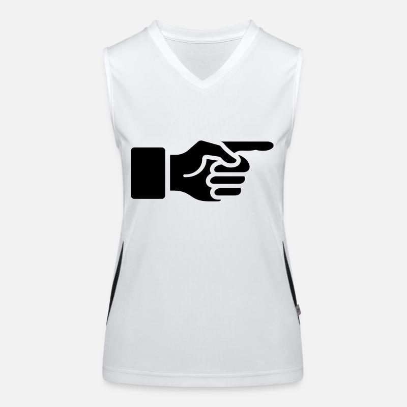 Pointer finger, forefinger, hand, index, direct, Women's Functional Contrast Tank Top