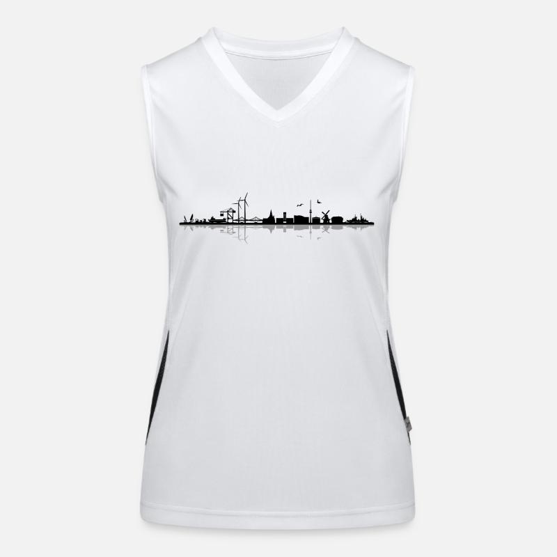Skyline - Küste Wilhelmshaven Funktionelles Kontrast-Tank Top für Frauen
