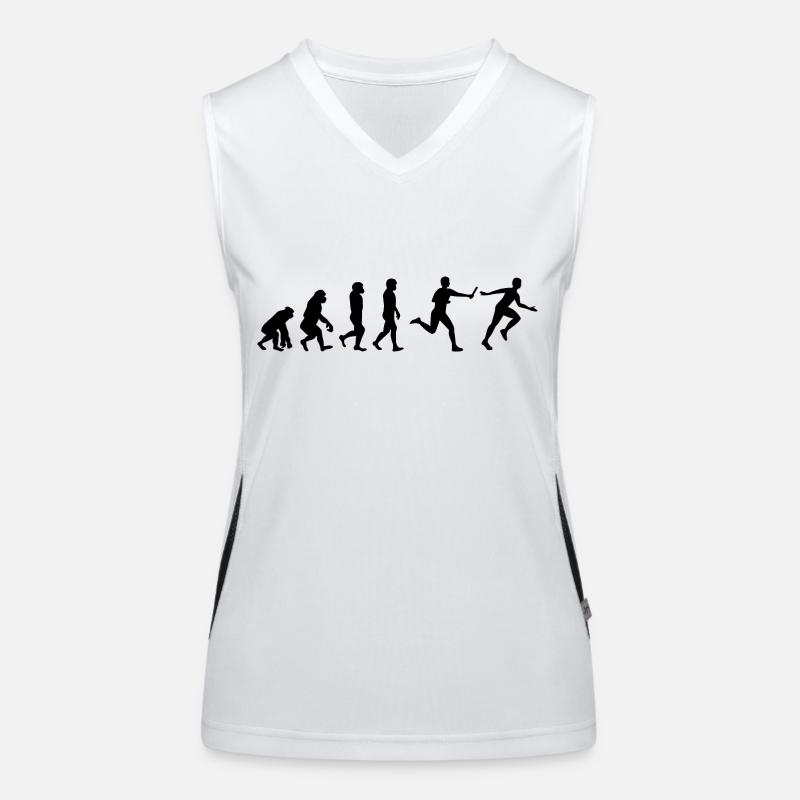 Staffellauf Athlet Leichtathletik Evolution Funktionelles Kontrast-Tank Top für Frauen