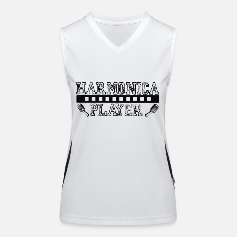 Harmonica player black for harmonica player Women's Functional Contrast Tank Top