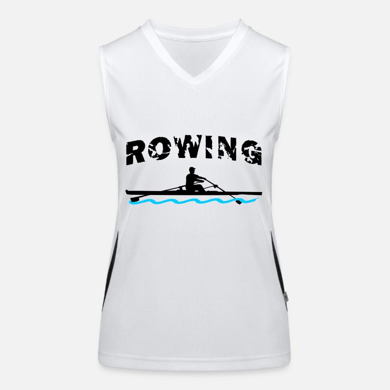 Rudern, Ruderboot, Ruderer Funktionelles Kontrast-Tank Top für Frauen
