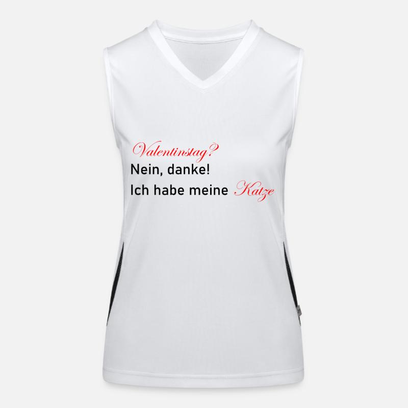 Valentinstag Katze Kätzchen Geschenkidee Geschenk Funktionelles Kontrast-Tank Top für Frauen