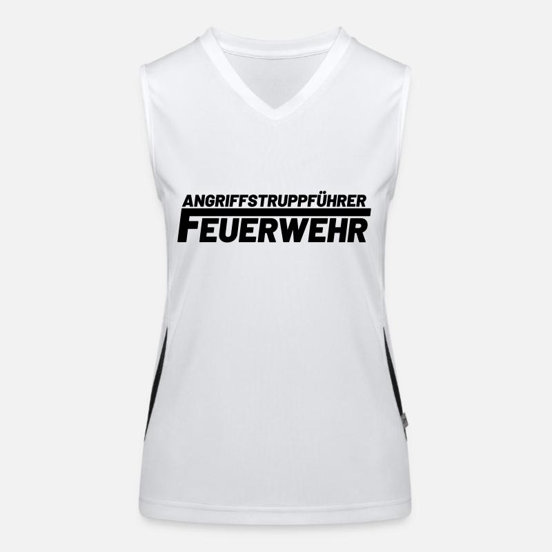 Angriffstruppführer Freiwillige Feuerwehr Funktionelles Kontrast-Tank Top für Frauen