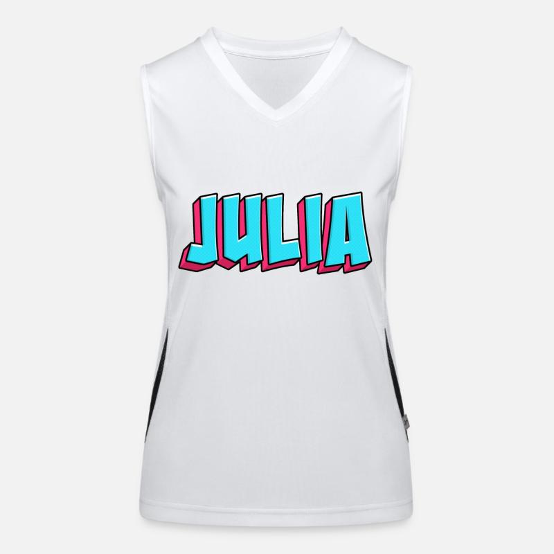 Name Image: Julia - Women's Functional Contrast Tank Top - white/black