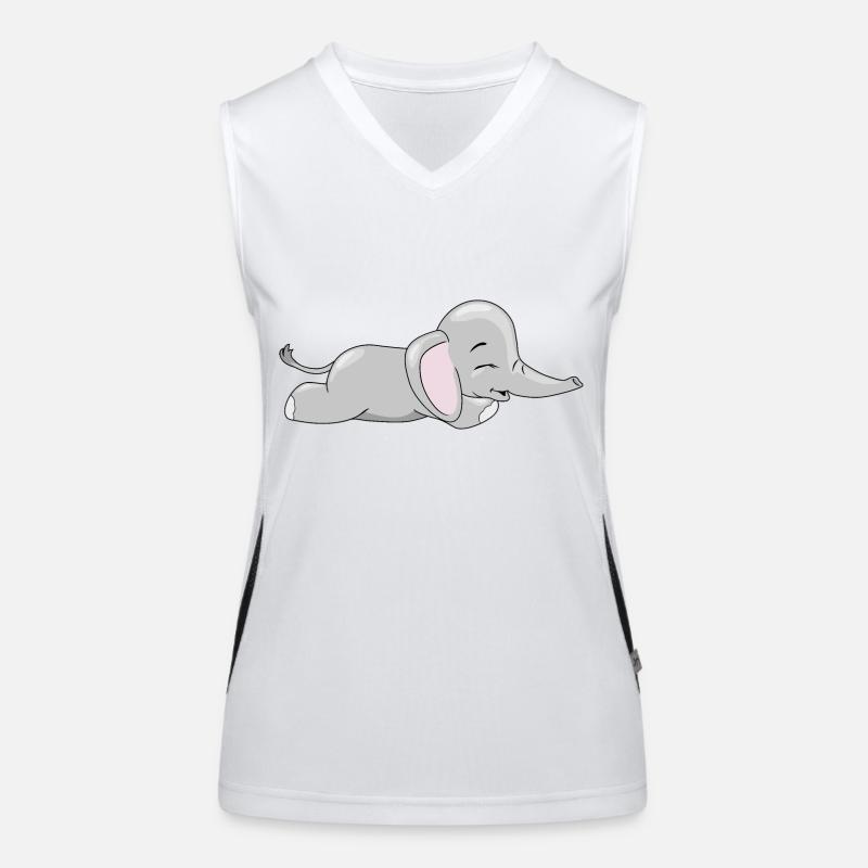 Bébé éléphant mignon endormi Débardeur respirant contrasté Femme