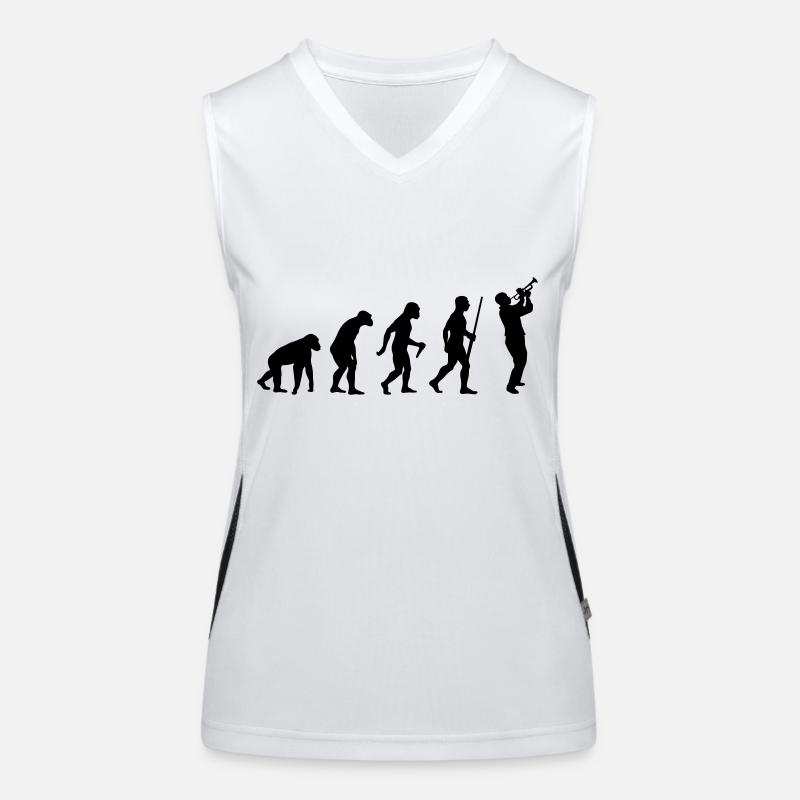 Trumpet Player Evolution Funktionelles Kontrast-Tank Top für Frauen
