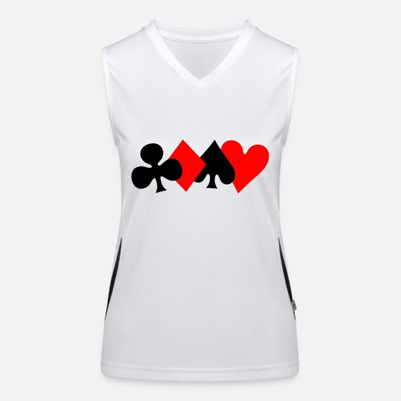 Card game - Women's Functional Contrast Tank Top - white/black