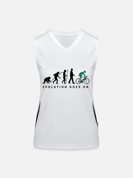 evolution_radfahrer_052012_d_3c - Funktionelles Kontrast-Tank Top für Frauen - Weiß/Schwarz - Vorne