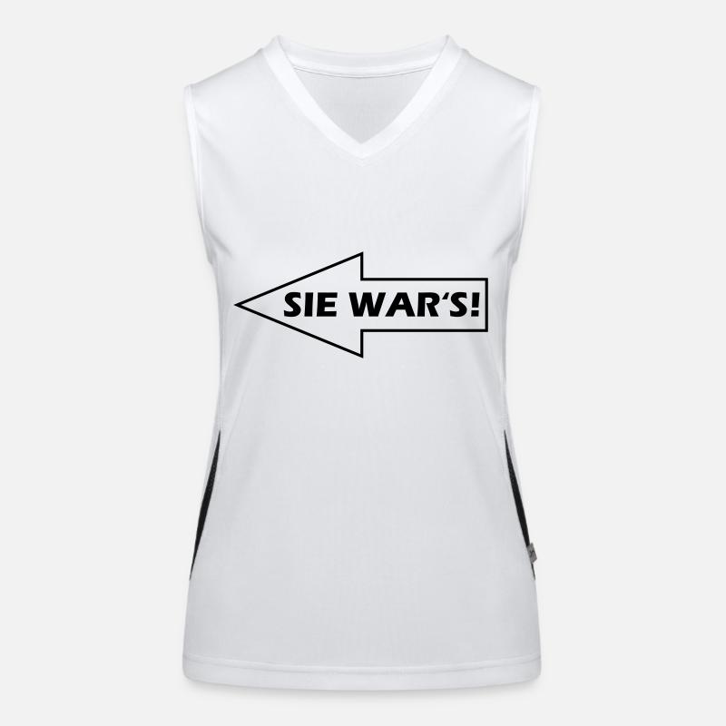Sie war's! - nach links Funktionelles Kontrast-Tank Top für Frauen