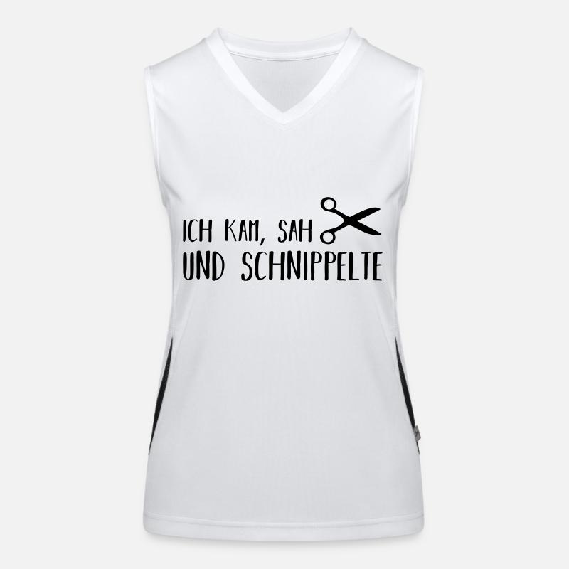 ich kam, sah und schnippelte Funktionelles Kontrast-Tank Top für Frauen