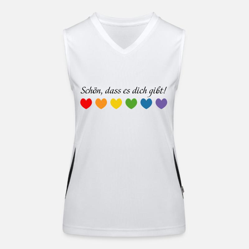 Regenbogenherzchen schoen dass es dich gibt Funktionelles Kontrast-Tank Top für Frauen