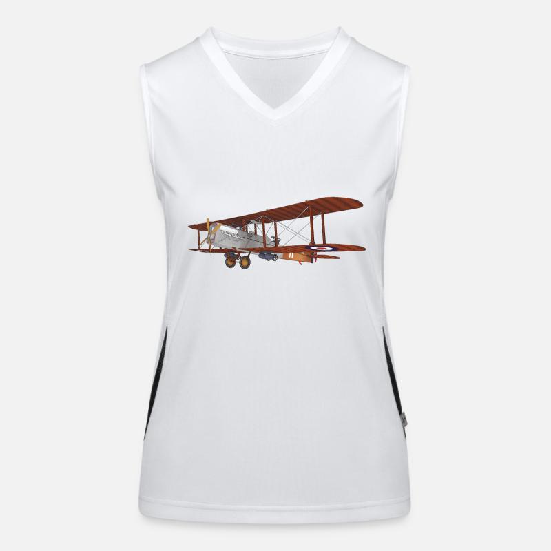 Avion biplan de 1915 Débardeur respirant contrasté Femme