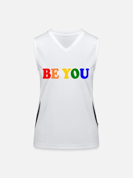 Be you - Women's Functional Contrast Tank Top - white/black - Front