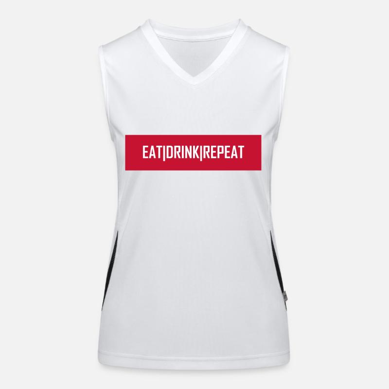 Eat Drink Repeat Funktionelles Kontrast-Tank Top für Frauen