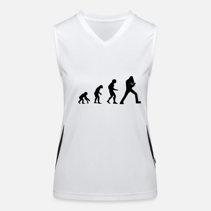 guitar evolution electric guitar hardrock metal - Women's Functional Contrast Tank Top - white/black