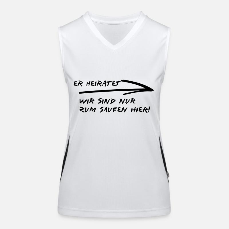er heiratet Funktionelles Kontrast-Tank Top für Frauen