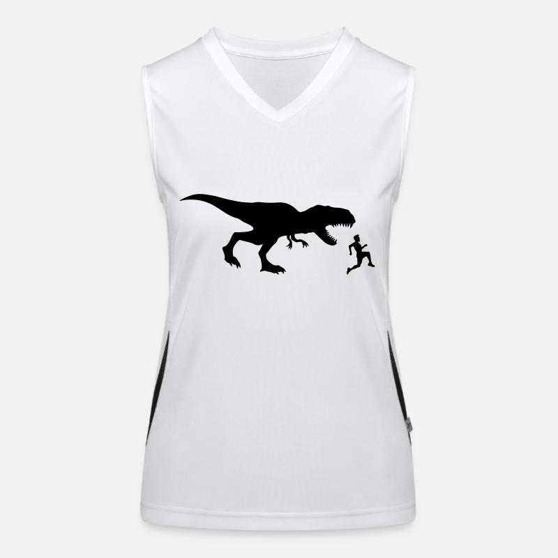 wegrennen flüchten rennen laufen silhouette schwar Funktionelles Kontrast-Tank Top für Frauen