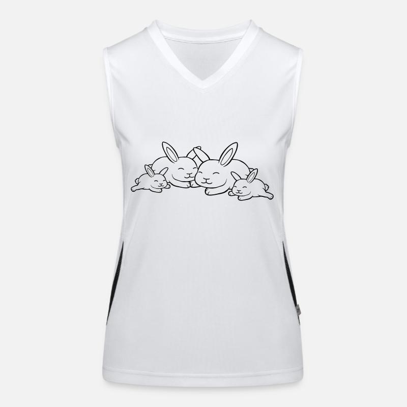 Rabbit family sleeps Women's Functional Contrast Tank Top