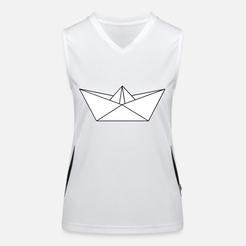 Folding Ship / Paper Ship Women's Functional Contrast Tank Top