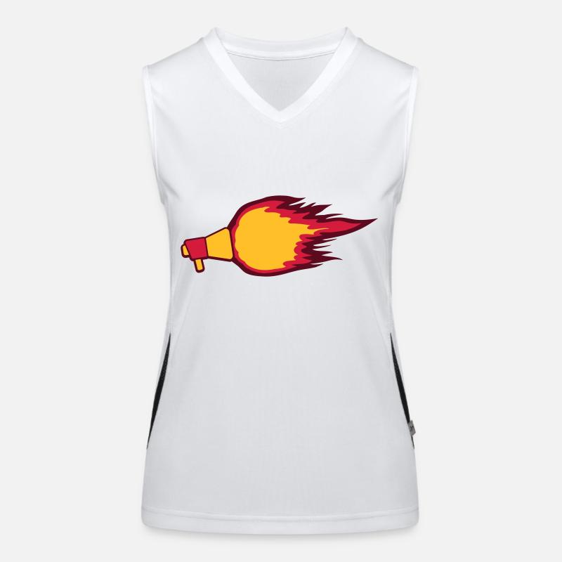 Fire Flame Megaphone Symbol Women's Functional Contrast Tank Top