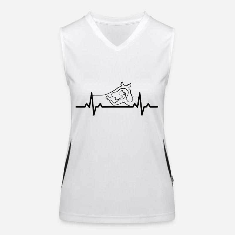 Conception de cheval Heartbeat Débardeur respirant contrasté Femme