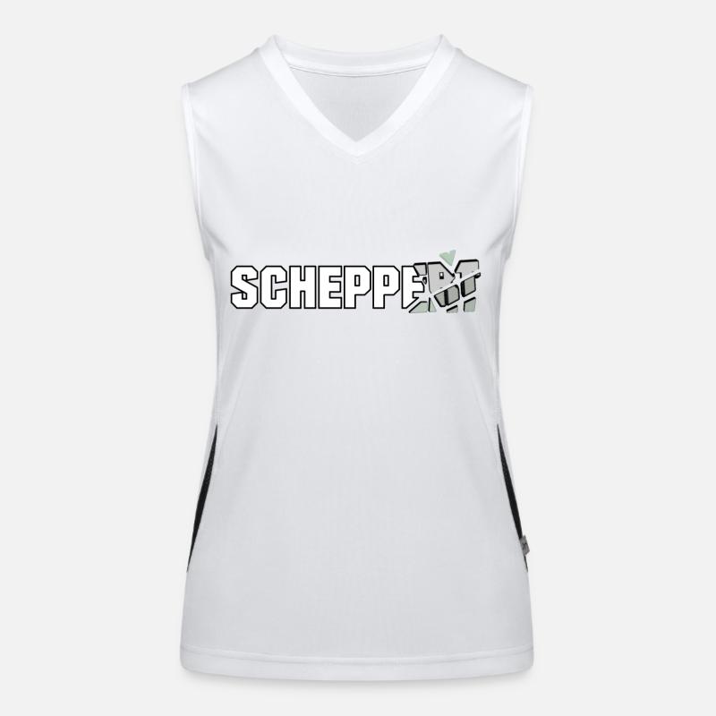 Scheppert "das Design zur Technoparty" Funktionelles Kontrast-Tank Top für Frauen