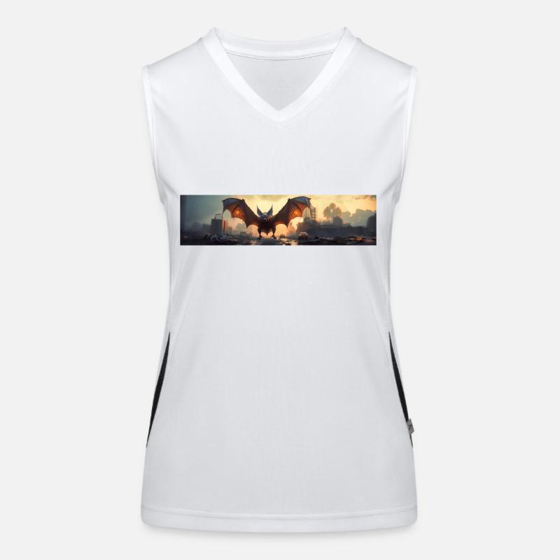 apocalypse world after mankind giant bat Women's Functional Contrast Tank Top