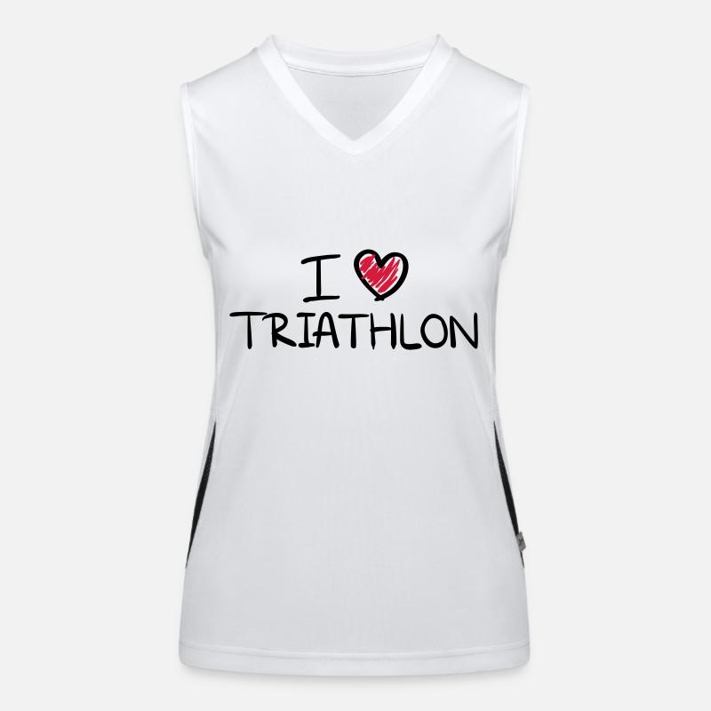 i_love_triathlon__f2 Funktionelles Kontrast-Tank Top für Frauen