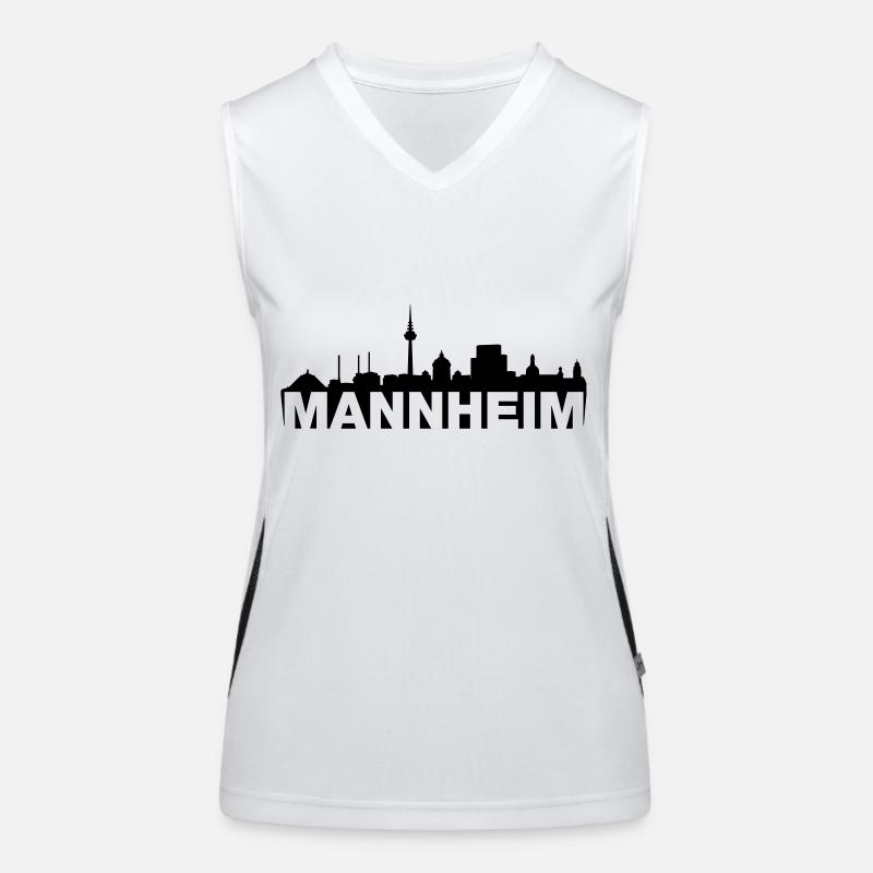 Skyline Mannheim Funktionelles Kontrast-Tank Top für Frauen