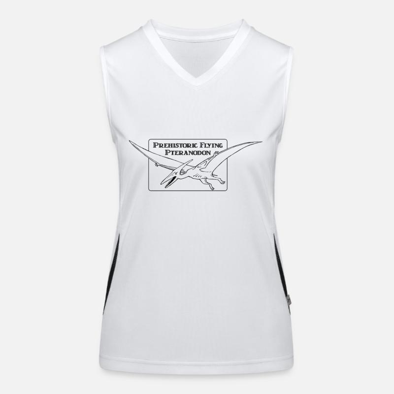 Pteranodon pteranodon pterosaur, design by Mondwinkel - Women's Functional Contrast Tank Top - white/black
